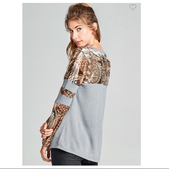 Varsity Paisley Top! - Picture 3 of 4